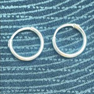 .925 Sterling dainty HOOP EARRINGS real solid Silver Fine Jewelry Huggies hoops
